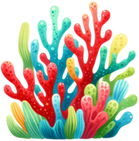 AI generated Colorful sea coral watercolor illustration AI Generative png