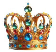 AI generated Gorgeous jeweled king crown png queen crown png royal coronation crown png diamond crown png jeweled crown png king crown transparent background