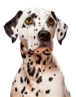 AI generated Spotted elegance, dalmatians graceful studio pose against transparent backdrop. Generative AI png