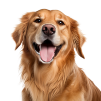 ai generado muy contento sonriente perro retrato aislado en transparente fondo, creado con generativo ai png