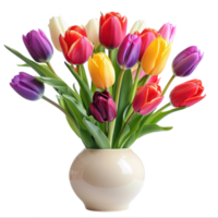 ai gerado colori tulipa flor ramalhete isolado png