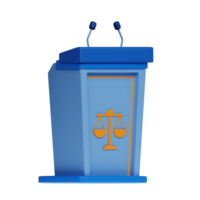 3D Illustration Law witness stand png