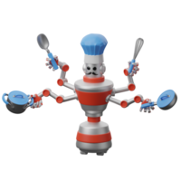 3d illustrazione robot tecnologia robot capocuoco png