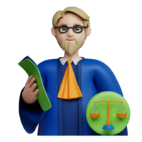 3D Illustration Law lawyer male png
