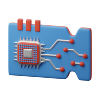 3D Illustration Robot Technology circuit board png