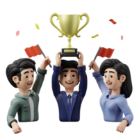3D Illustration Business Teamwork Victory png