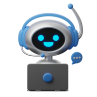 3D Illustration Robot Technology chatbot png