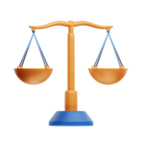 3d ilustração lei balanças do justiça png