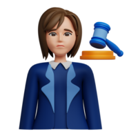 3D Illustration Law defendant female png