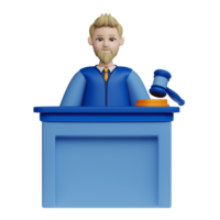 3D Illustration Law judge male png