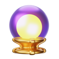 3d fantasia ilustração cristal bola png