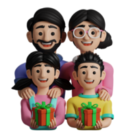 3d illustrazione famiglia regalo png
