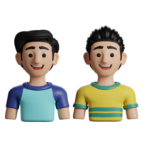 3D Illustration Family two brothers png