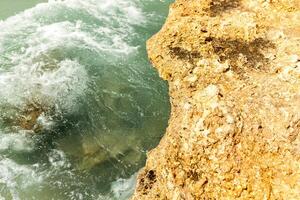 top view on the sea and rock coast photo