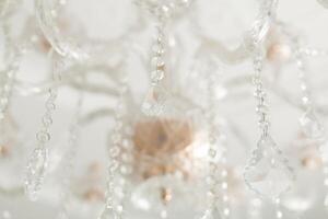 Chrystal chandelier close-up. Glamour background horizontal photo