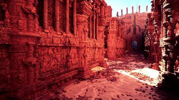 A detailed view of the intricate carvings on the walls of a majestic temple video
