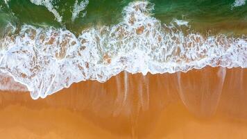 Sandy beach aerial view photo