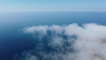 Abstract aerial nature summer ocean sunset sea and sky background. Natural sky with puffy Cumulus clouds composition. Sky replacement for composites. Holiday, vacation and recreational concept video