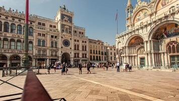 VENICE ITALY 5 JULY 2020 Time lapse of view of San Marco square in Venice Italy video