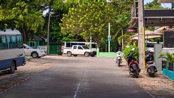 Center of the Caribbean town of Bayahibe shot in Time Lapse on the move video