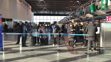 Malpensa Airport Check in with people on queue video