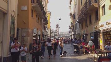 VERONA ITALY 10 SEPTEMBER 2020 Entering in Erbe sqare in Verona video