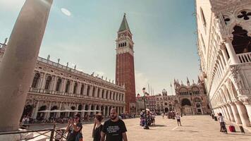 VENICE ITALY 5 JULY 2020 Hyper lapse of view of San Marco square in Venice Italy video