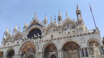 Detail of Saint Mark Cathedral in Venice in Italy 2 video