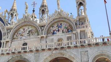 Detail of Saint Mark Cathedral in Venice in Italy 3 video