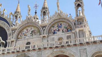Detail of Saint Mark Cathedral in Venice in Italy 4 video