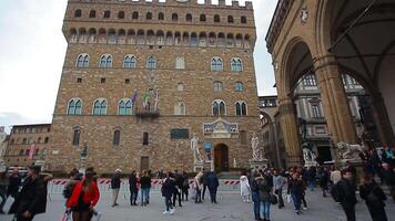 Palazzo Vecchio in Florence during a Winter and Cloudy day video