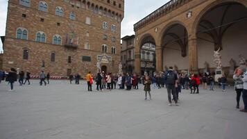 Palazzo Vecchio in Florence during a Winter and Cloudy day video