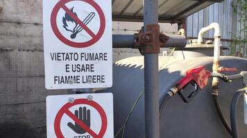 carburante Conservazione avvertimento segni video