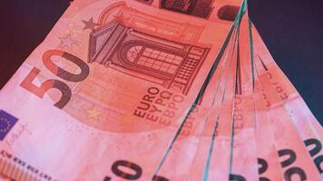 Drehung von ein 50 Euro Rechnungen video