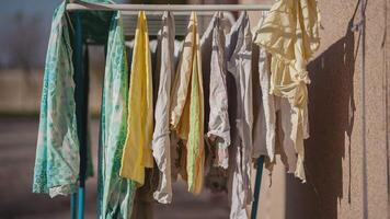 Clothes hanging out to dry video