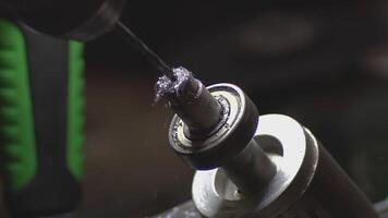 Slow motion drill bit video