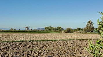 Countryside plowed fields landscape in autumn in North Italy video