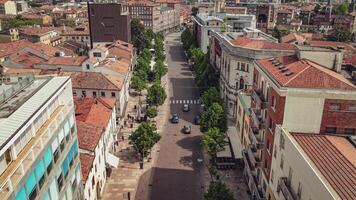 Aerial View of Corso del Popolo in Rovigo City video