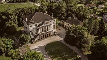 Bird's Eye View of an Ancient Italian Villa video