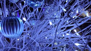 Natale decorazioni con blu luci video