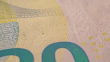 20 euro banknotes close-up 2 video