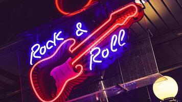 Rock roll neon sign video