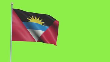 Antígua e barbuda bandeira lento movimento video