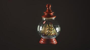 Sailing ship in a bottle 4 video