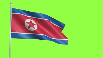 Nord Corée drapeau lent mouvement video