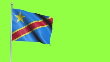 demokratisk republik av de kongo flagga långsam rörelse video