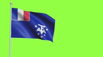 Franch southern and Antarctic lands Flag Slow Motion video