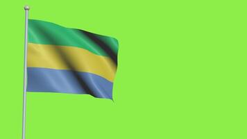 Gabon drapeau lent mouvement video