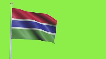 Gâmbia bandeira lento movimento video