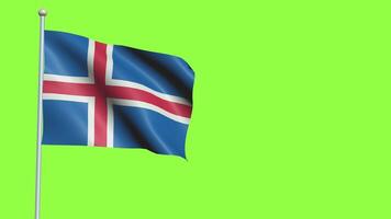 Islande drapeau lent mouvement video